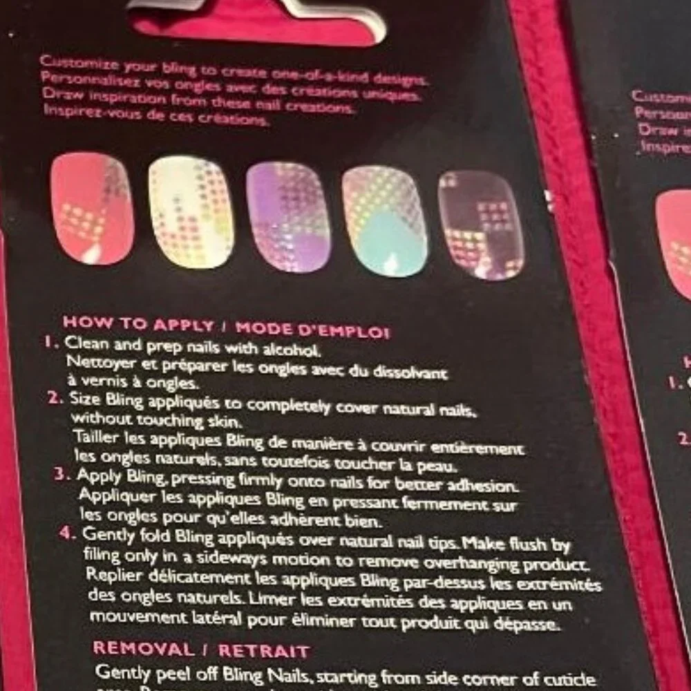 BRAND NEW ~ 3 PACKAGES OF BLING NAIL APPLIQUE WRAPS ~ 18 PIECES IN EACH PACKAGE